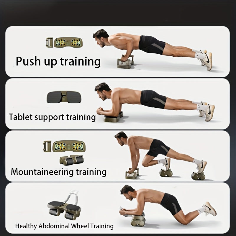 Automatic Rebound Ab Wheel Core Trainer with Support-4