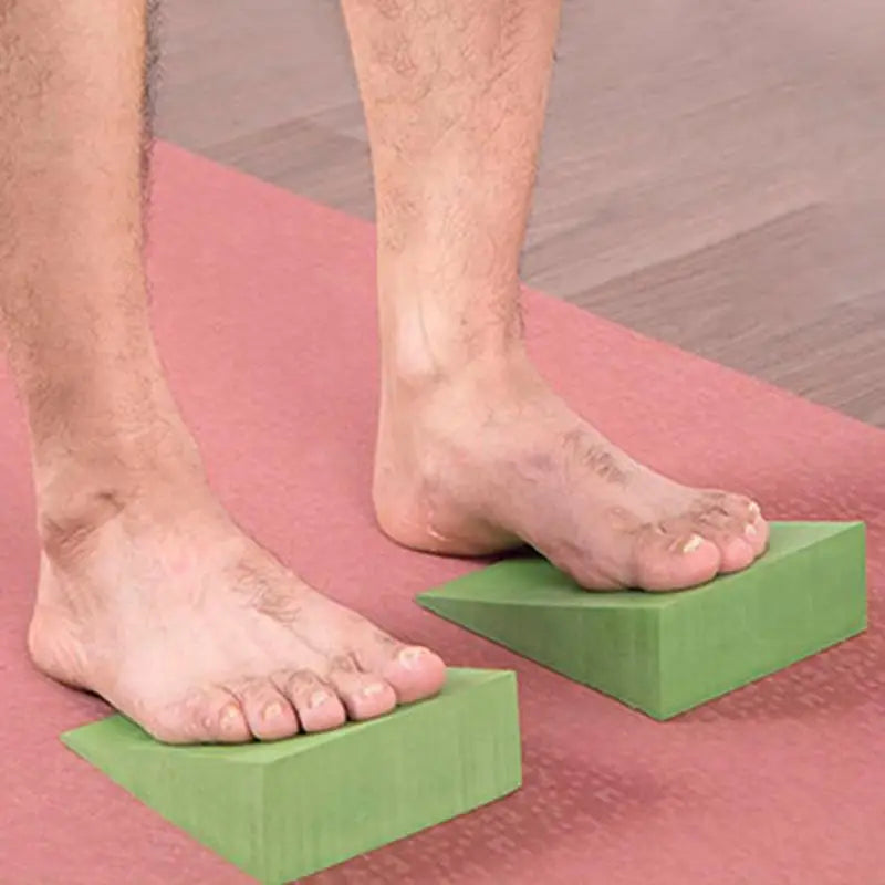 Yoga Foam Wedge Blocks Calf Raise Stretchers (Green)-1