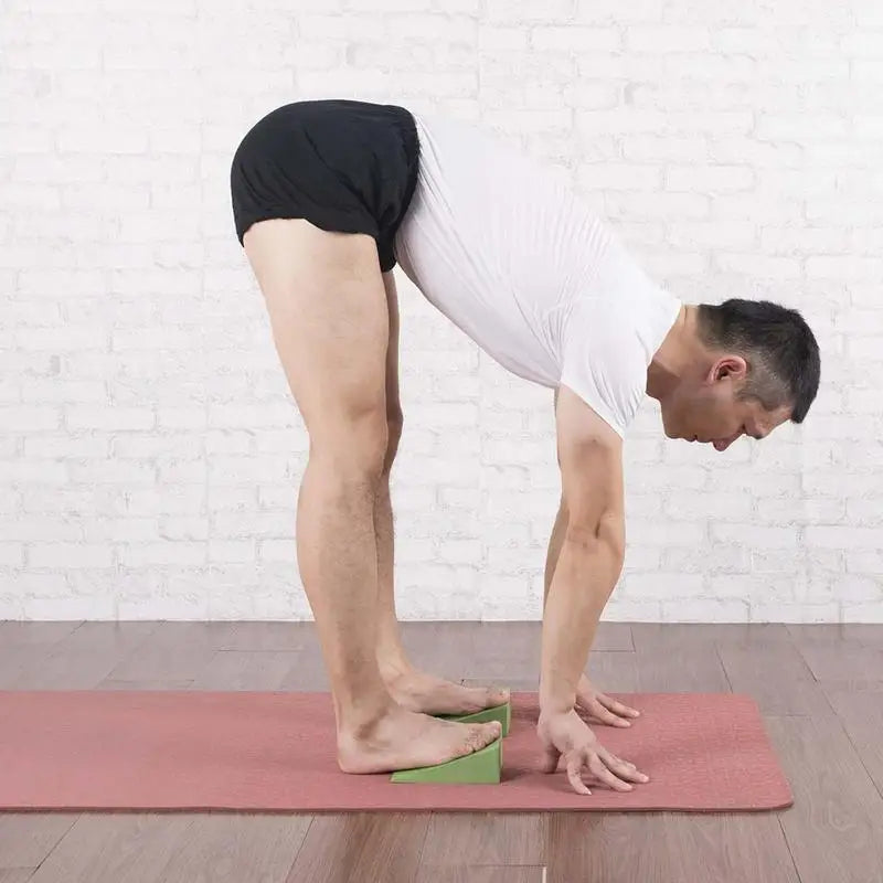 Yoga Foam Wedge Blocks Calf Raise Stretchers (Green)-2