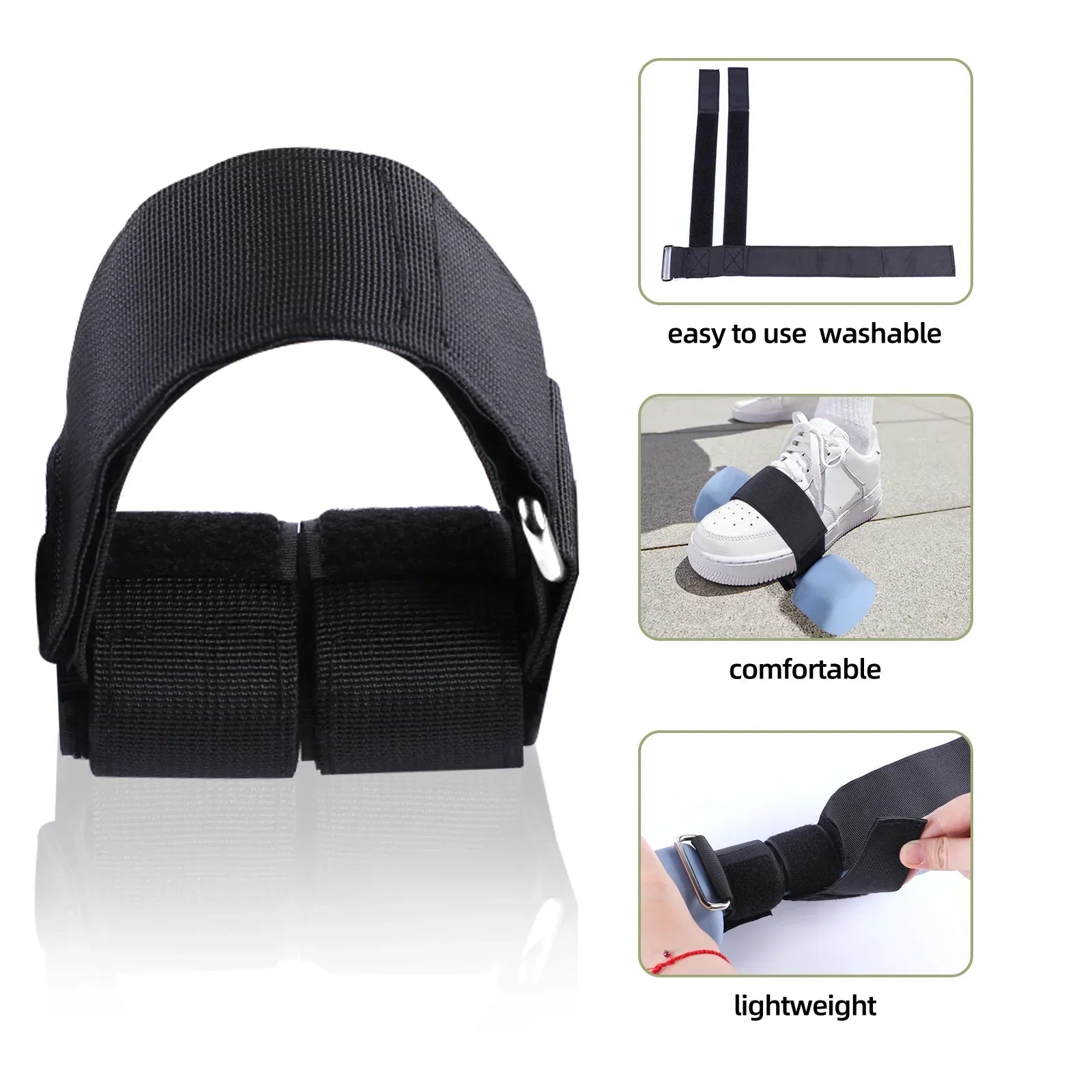 Dumbbell Foot Strap Ankle Weights Tibialis Trainer Black-4