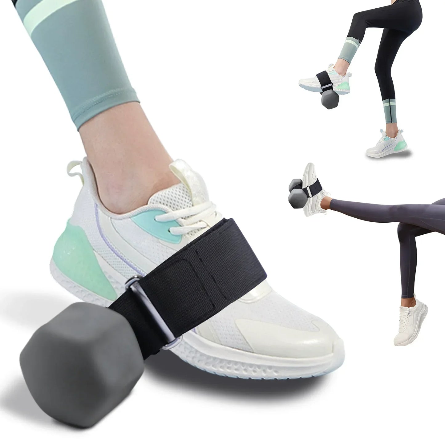 Dumbbell Foot Strap Ankle Weights Tibialis Trainer Black-2