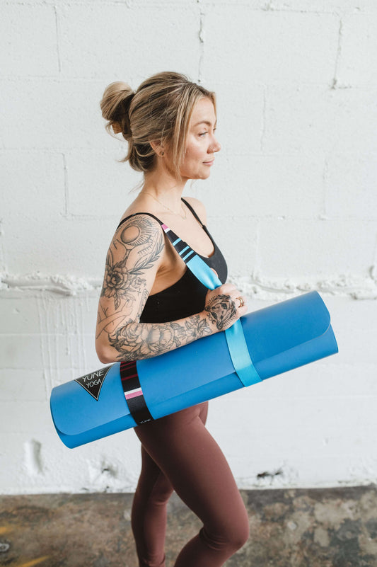 Horatio Yoga Strap – Blue Stretching Strap w/ Metal Buckles | Yune Yoga-1